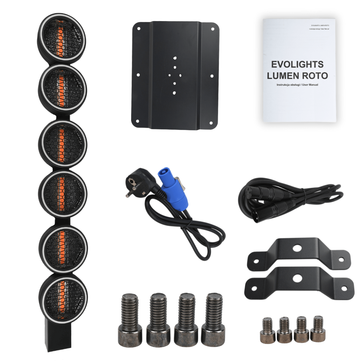 EVOLIGHTS LUMEN ROTO — комплектація, кріплення, кабелі